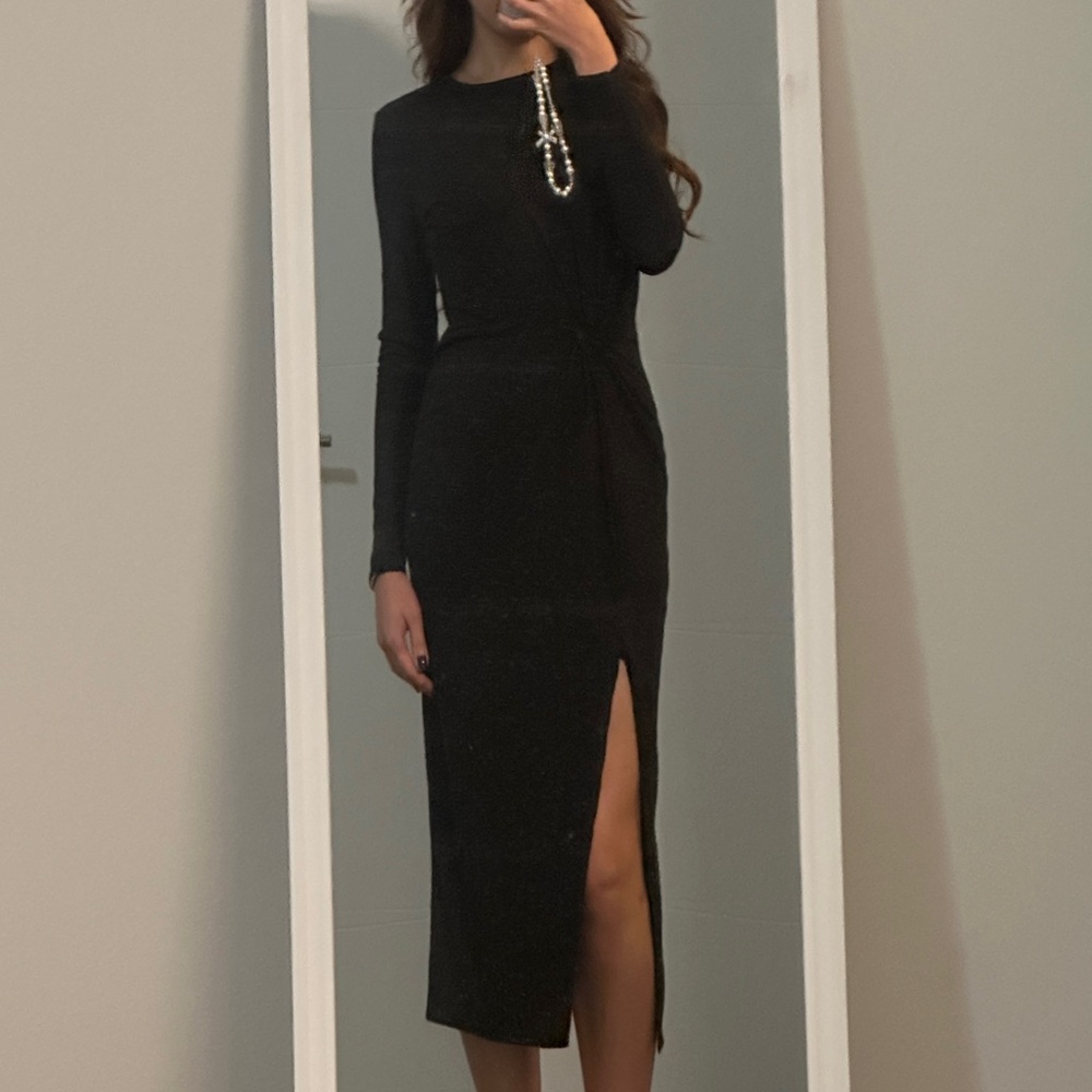 miss selfridge black long sleeve dress